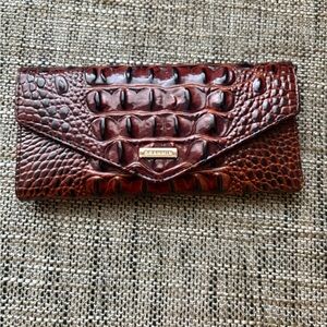 Brahmin Melbourne VERONICA Trifold Envelope Wallet Pecan Melbourne color EUC